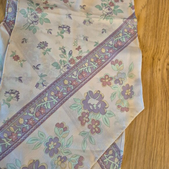 Vintage Liz Claiborne Bias Cut Pastel Silk Scarf - Picture 6 of 6